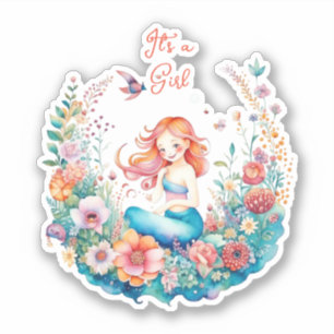 Pretty Mermaid Girl's Baby Shower It's a Girl
