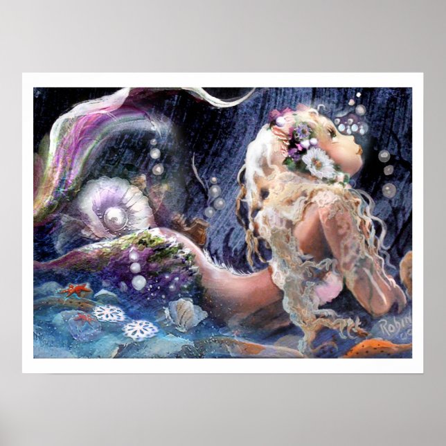 Pretty Mermaid in the Sea Poster (Front)