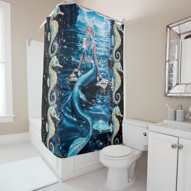 Pretty mermaid shower curtain (In Situ)