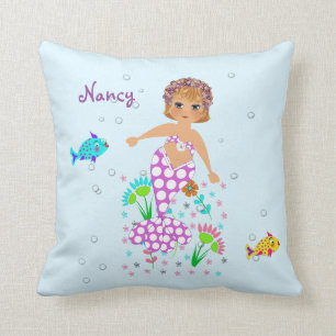 Pretty Mermaid Themed Personalised Design Cushion