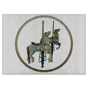 Pretty Merry Go Round Carousel Horses Cutting Board