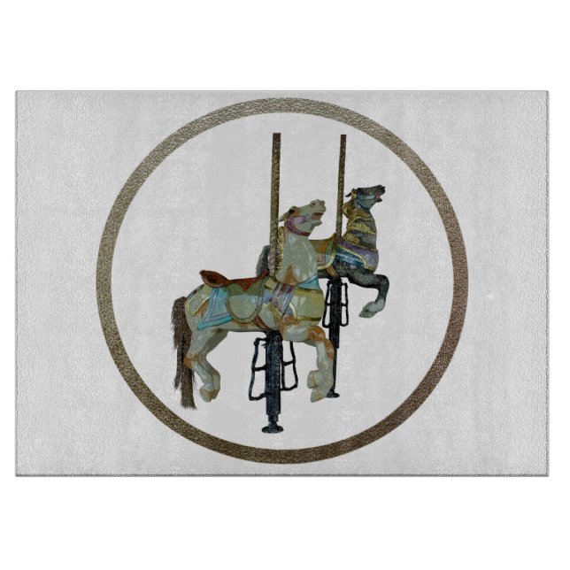 Pretty Merry Go Round Carousel Horses Cutting Board (Front)