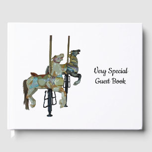 Pretty Merry Go Round Carousel Horses Guest Book