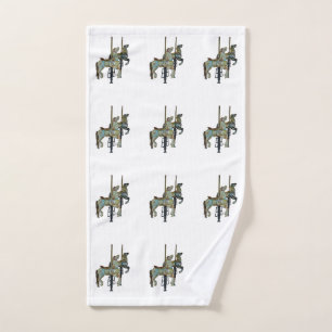 Pretty Merry Go Round Carousel Horses Pattern  Hand Towel