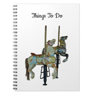 Pretty Merry Go Round Carousel Horses Spiral Notebook