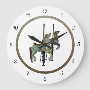 Pretty Merry Go Round Carousel Horses Wall Clock