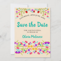 Pretty Mexican Fiesta Floral Champagne and Green