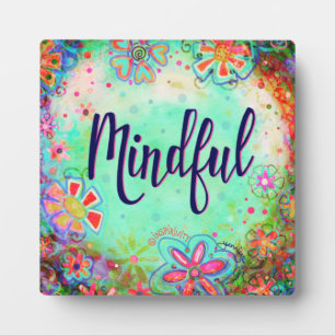 Pretty Mindful Floral Modern Easel Inspirivity Plaque