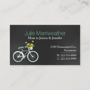 Pretty Mint Green Bicycle Custom Mummy Card