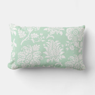 Pretty Mint Green Damask Pillow
