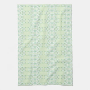 Pretty Mint Green Floral Tea-Towel Tea Towel