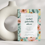 Pretty Mint Sage Blush Pink Floral Bat Mitzvah Invitation<br><div class="desc">Pretty Mint Sage Blush Pink Floral Bat Mitzvah Invitation</div>