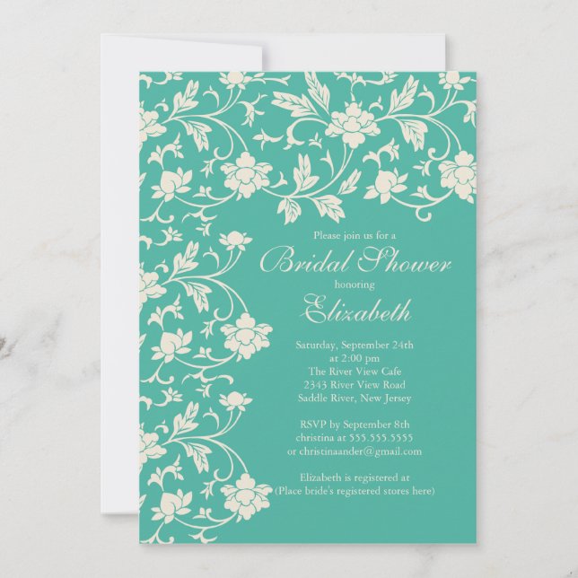 Pretty Modern Blooms Floral Bridal Shower Invitation (Front)