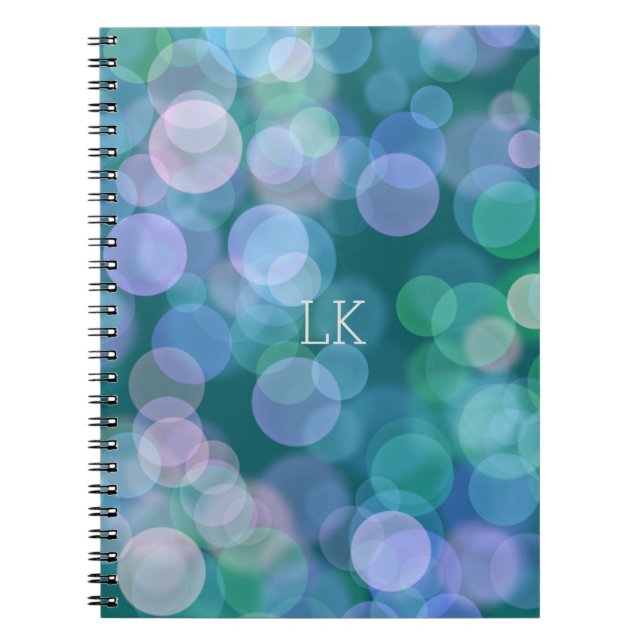 Pretty Modern Blue & Green Floating Colour  Notebook (Front)