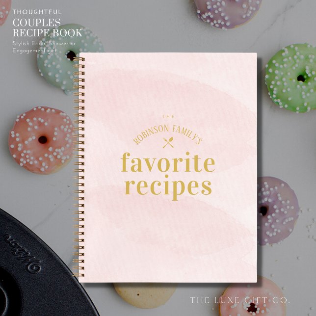 Pretty Modern Blush Watercolor Blank Recipe Notebook (Creator Uploaded)
