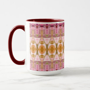 Pretty Modern Coffee Mug With Burgundy and Gold