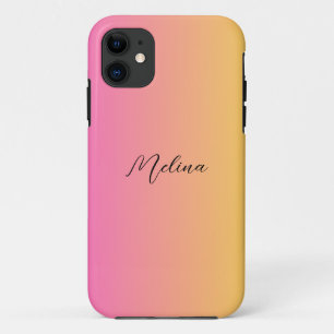 Pretty Modern colour gradient with Name  iPhone 11 Case