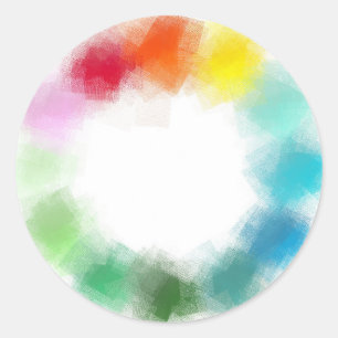 Pretty Modern Colourful Abstract Blank Template Classic Round Sticker
