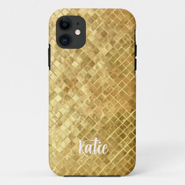 Pretty Modern Faux Gold Name Personalised Case-Mate iPhone Case (Back)