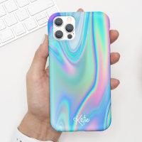 Pretty Modern Faux Iridescent w/ Name
