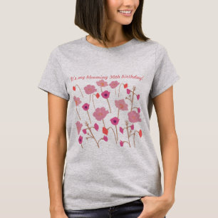 Pretty Modern Floral 30th Birthday With Custom Age T-Shirt