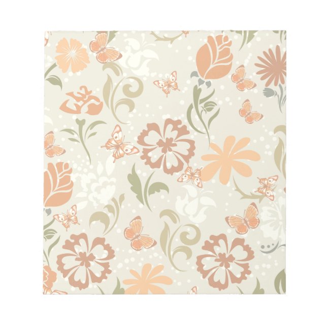 Pretty Modern Floral Pattern Notepad (Front)