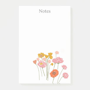 Pretty Modern Floral Post-it Notes