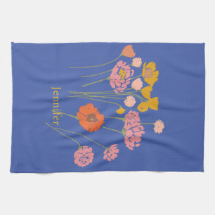 Pretty Modern Floral  Tea Towel