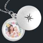 Pretty Modern Flower Wreath Custom Photo Locket Necklace<br><div class="desc">Pretty flower wreath framing one of your favourite photos.</div>