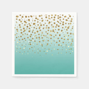 Pretty modern girly faux gold glitter confetti napkin