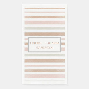 Pretty Modern Neutral Stripes Wedding Napkin
