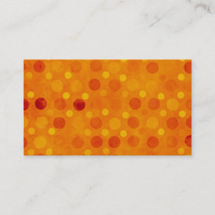 Pretty Modern Orange and Yellow Polka Dots Pattern Business Card