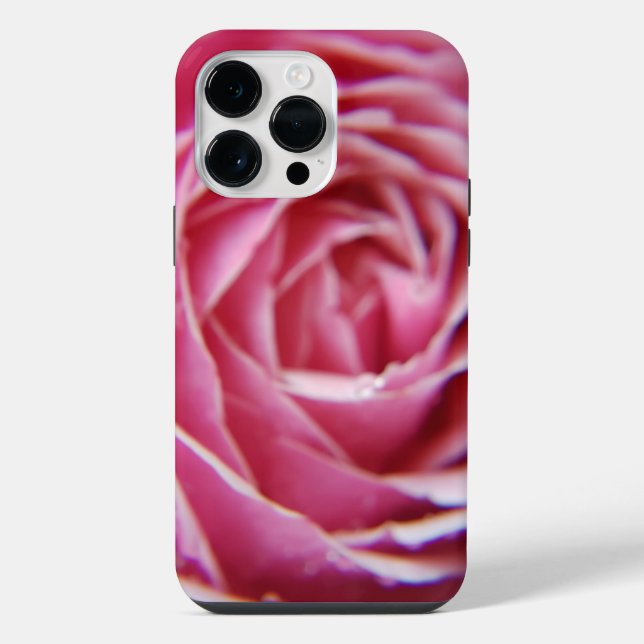 Pretty Modern pink rose close up iPhone Case (Back)