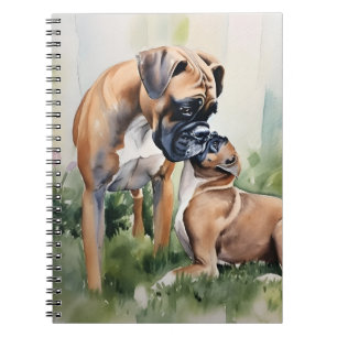 PRETTY MOMMA AND BABY BOXER DOGS NOTEBOOK