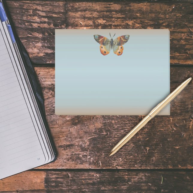 Pretty Monarch Butterfly Autumn Colours Post-it Notes (Orange blue monarch butterfly on blue and burnt orange post it notes.)