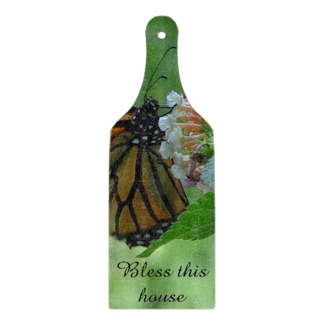 Pretty Monarch Butterfly Cutting Board (Front)