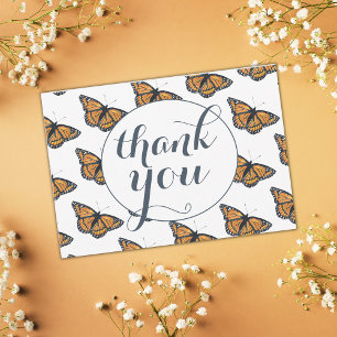 Pretty Monarch Butterfly Pattern Thank You Card