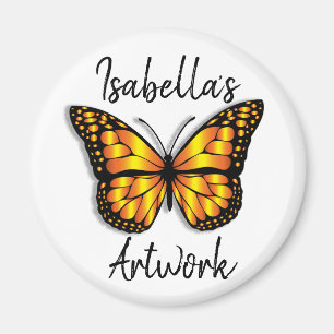 Pretty Monarch Butterfly Personalised Name Magnet