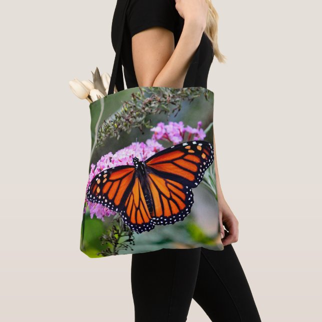 Pretty Monarch Butterfly Photo Tote Bag (Close Up)