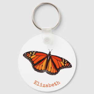 Pretty Monarch Butterfly w wings open Key Ring