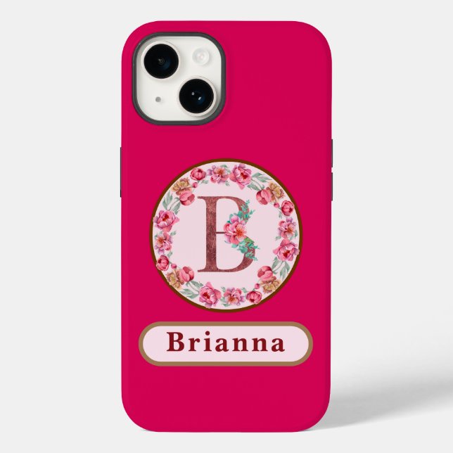 Pretty Monogram B Floral  Case-Mate iPhone Case (Back)