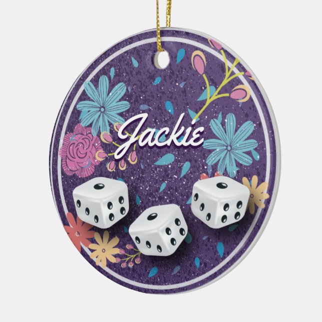 Pretty Monogram Bunco or Bunco Ornament (Left)