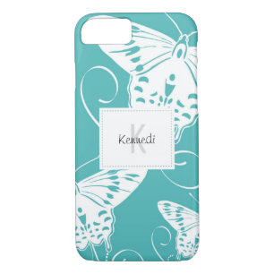 Pretty Monogram Butterflies Art iPhone 8/7 Case