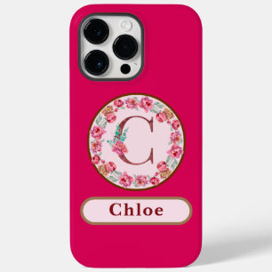 Pretty Monogram C Floral Case-Mate iPhone 14 Pro Max Case