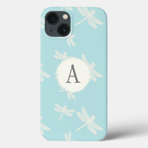 Pretty Monogram Dragonflies Pattern iPhone 13 Case