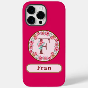 Pretty Monogram F Floral Case-Mate iPhone 14 Pro Max Case