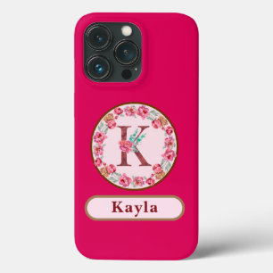 Pretty Monogram K Floral Case-Mate iPhone Case