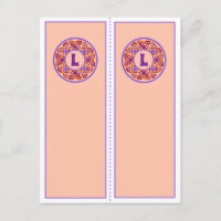 Pretty Monogram L Bookmark Postcard