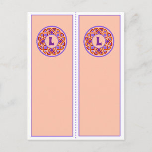 Pretty Monogram L Bookmark Postcard