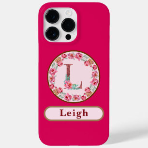 Pretty Monogram L Floral Case-Mate iPhone 14 Pro Max Case